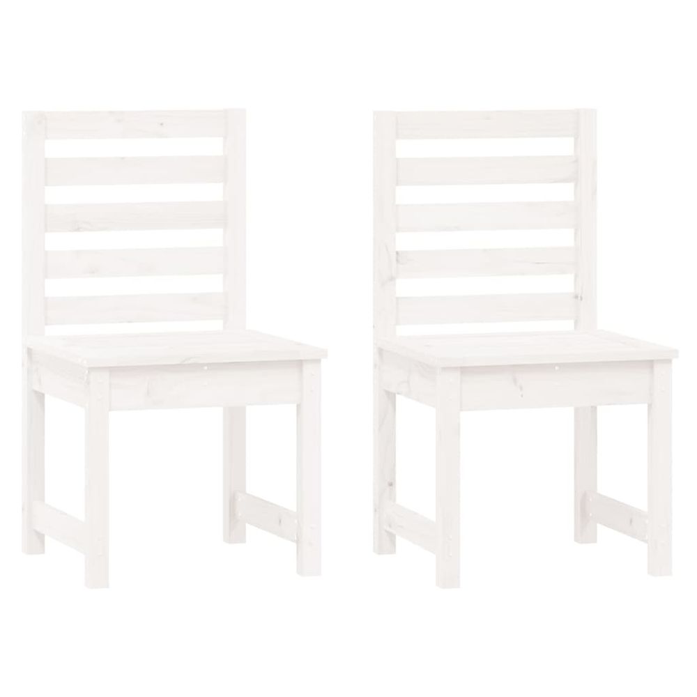 Vidaxl Záhradné stoličky 2 ks biele 40,5x48x91,5 cm borovicový masív
